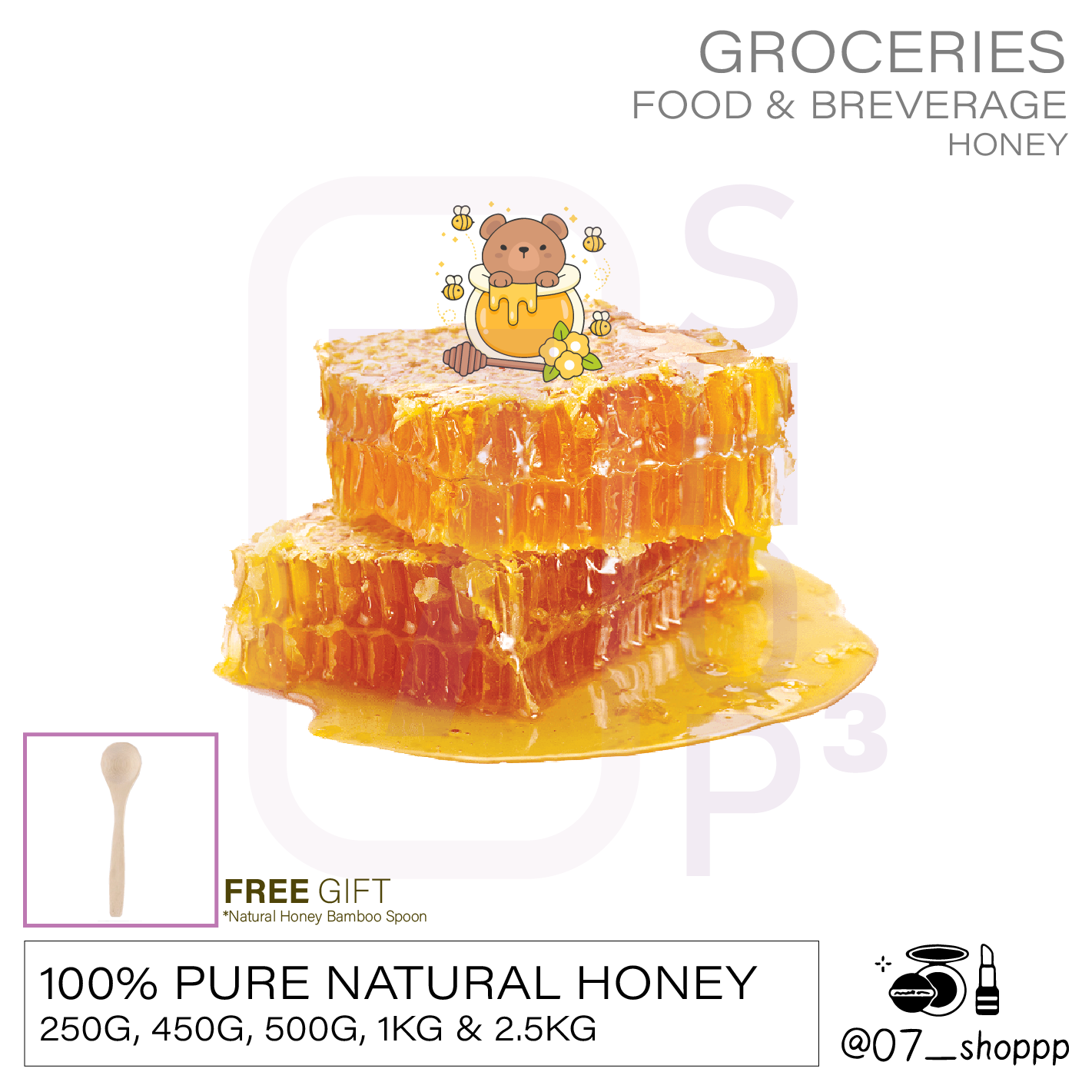 【READY STOCK🐝🍯】100% Pure Natural Honey Comb Honeycomb | 100% Asli Madu Sarang Lebah | 100% 纯天然蜂蜜蜂巢蜜