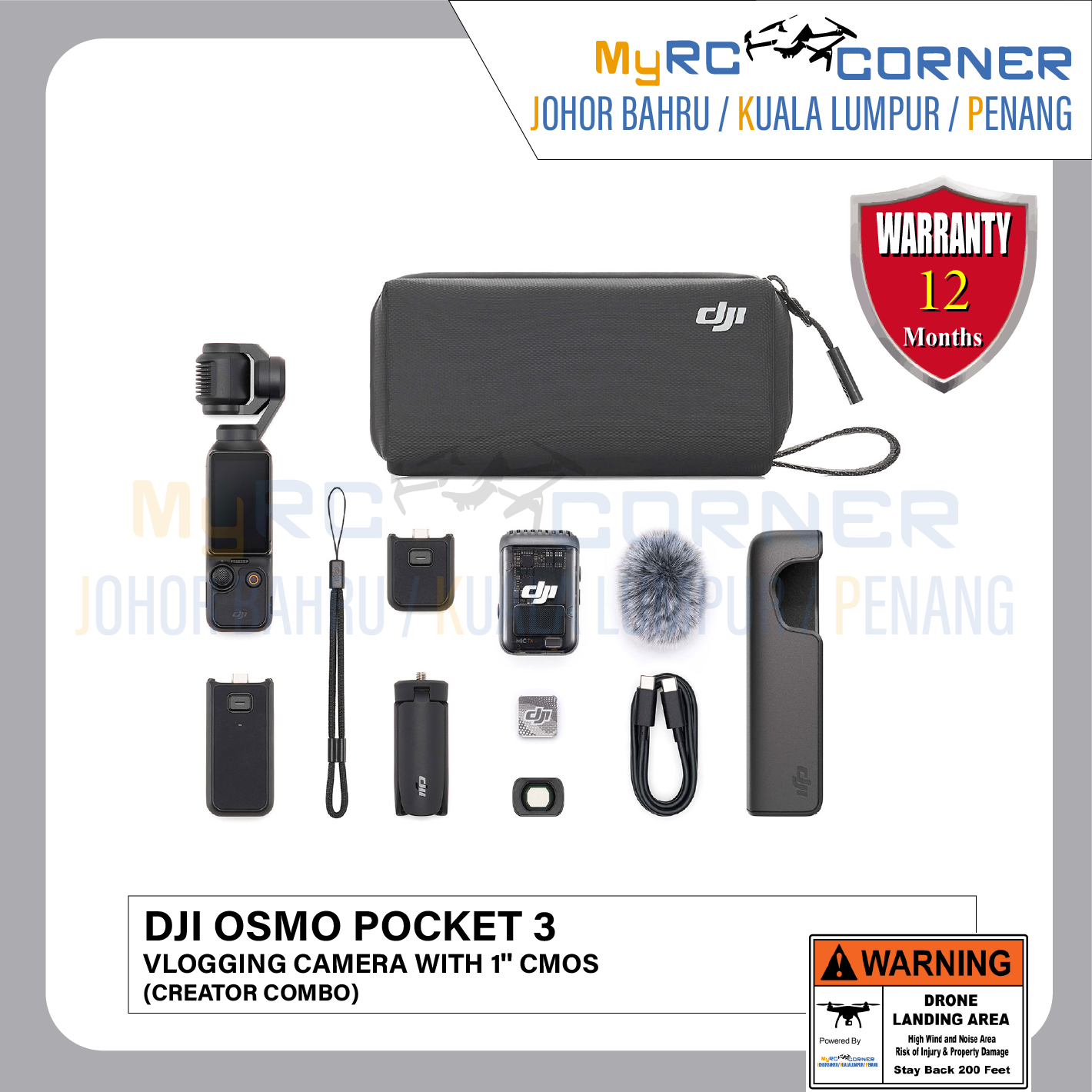 DJI Osmo Pocket 3 - 1″ CMOS Pocket Gimbal Camera(Official Product & Warranty)
