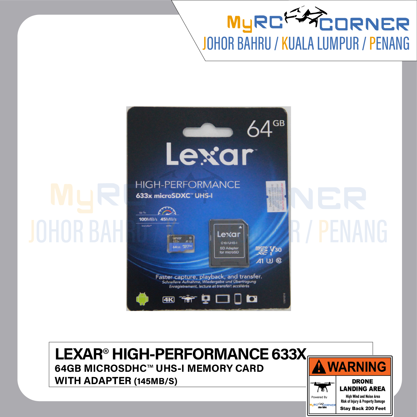 Lexar® High-Performance 633x microSDHC™/ microSDXC™ UHS-I Card BLUE Series (32GB/64GB/128GB/256GB)