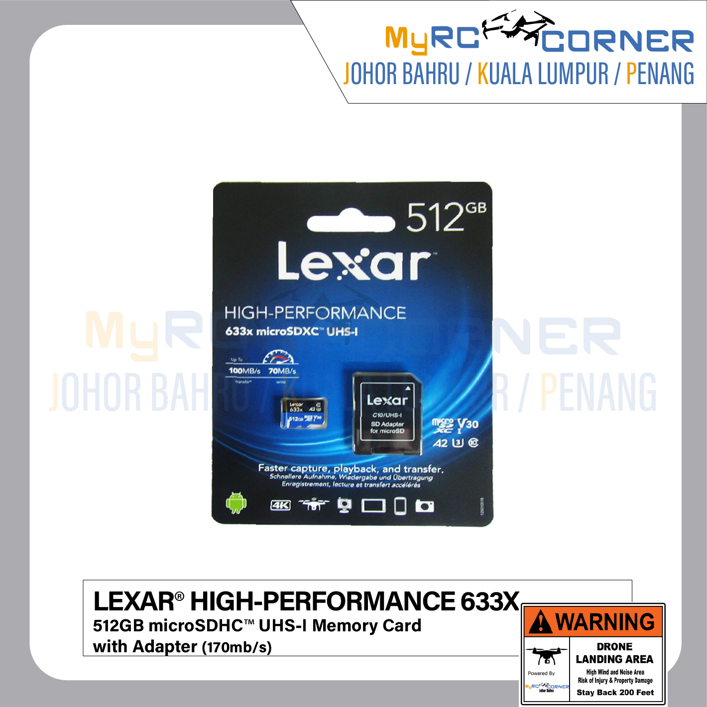 Lexar® High-Performance 633x microSDHC™/ microSDXC™ UHS-I Card BLUE Series (32GB/64GB/128GB/256GB)
