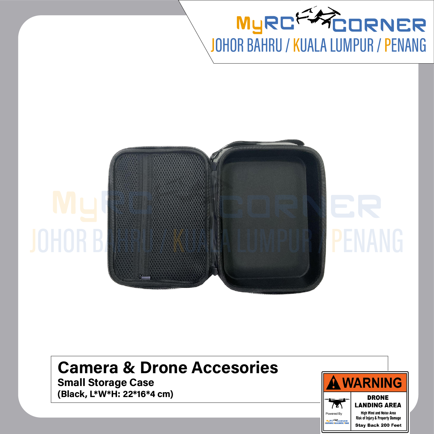 【READY STOCK】Camera & Drone Small Storage Case Storage Bag(Black, 22*16*4 cm)