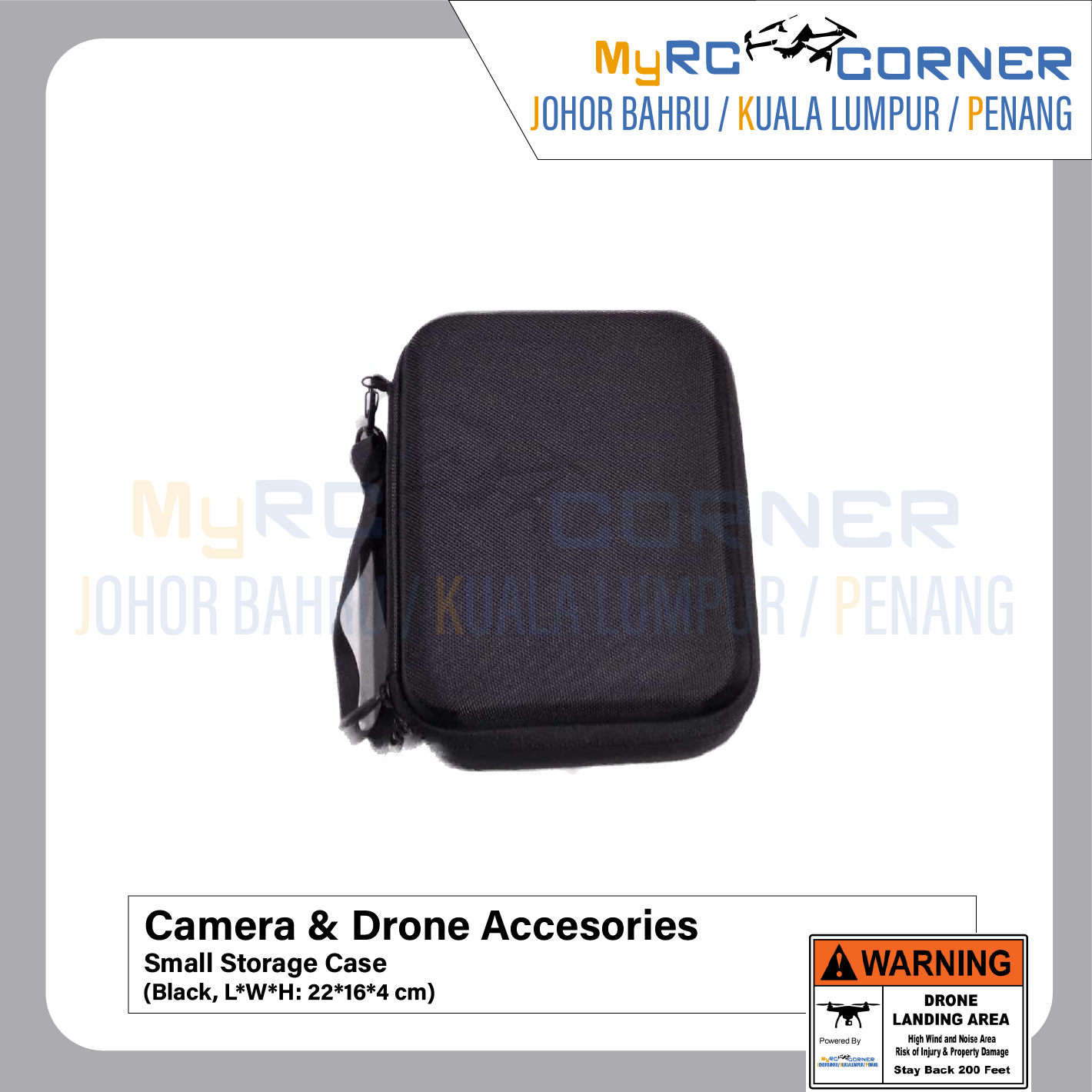 【READY STOCK】Camera & Drone Small Storage Case Storage Bag(Black, 22*16*4 cm)