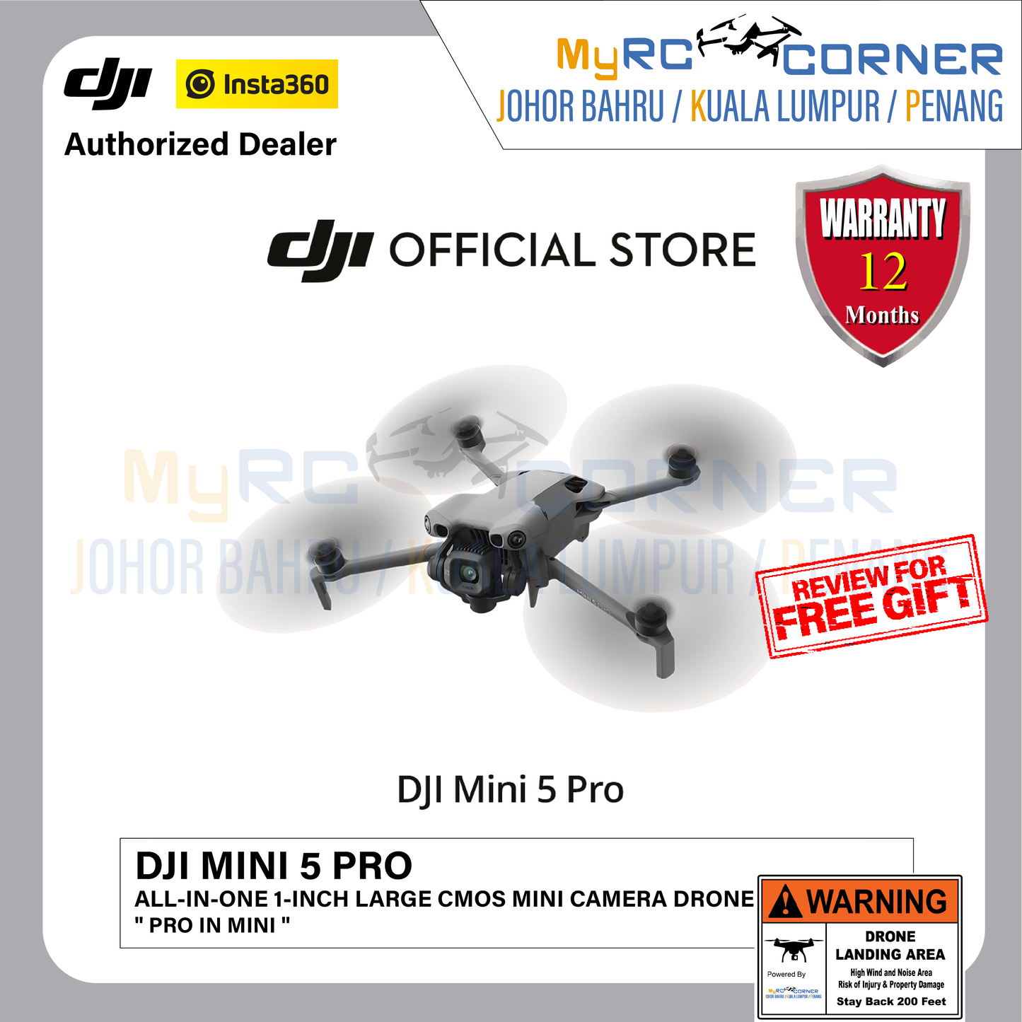 DJI MINI 5 PRO - ALL-IN-ONE 1-INCH LARGE CMOS MINI CAMERA DRONE