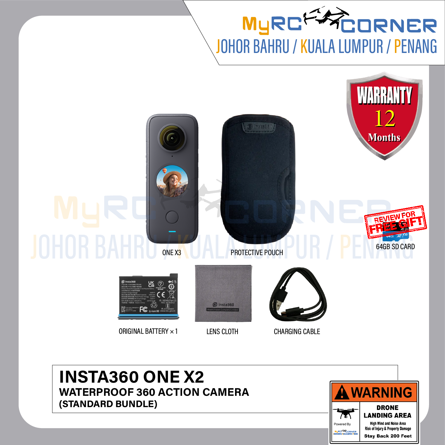 Insta360 X5 / X4 / X3 / One X2 - Waterproof Flagship 8K 360º Action Camera(Official Product & Warranty)