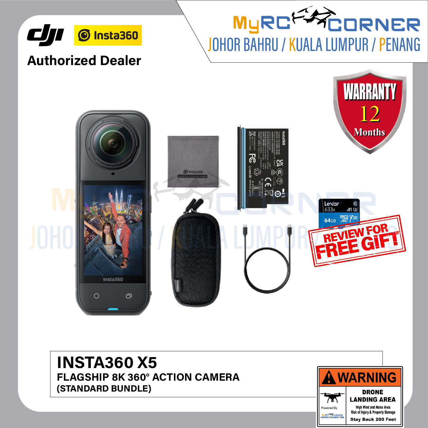 Insta360 X5 / X4 / X3 / One X2 - Waterproof Flagship 8K 360º Action Camera(Official Product & Warranty)