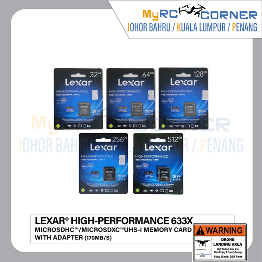 Lexar® High-Performance 633x microSDHC™/ microSDXC™ UHS-I Card BLUE Series (32GB/64GB/128GB/256GB)