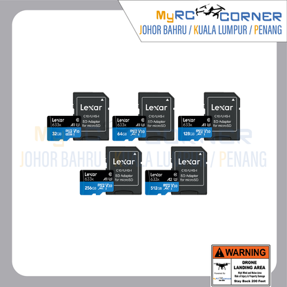 Lexar® High-Performance 633x microSDHC™/ microSDXC™ UHS-I Card BLUE Series (32GB/64GB/128GB/256GB)