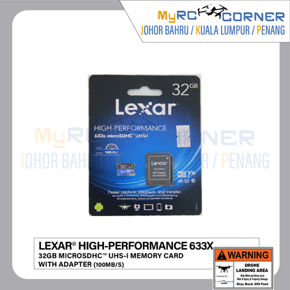 Lexar® High-Performance 633x microSDHC™/ microSDXC™ UHS-I Card BLUE Series (32GB/64GB/128GB/256GB)