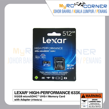 Lexar® High-Performance 633x microSDHC™/ microSDXC™ UHS-I Card BLUE Series (32GB/64GB/128GB/256GB)