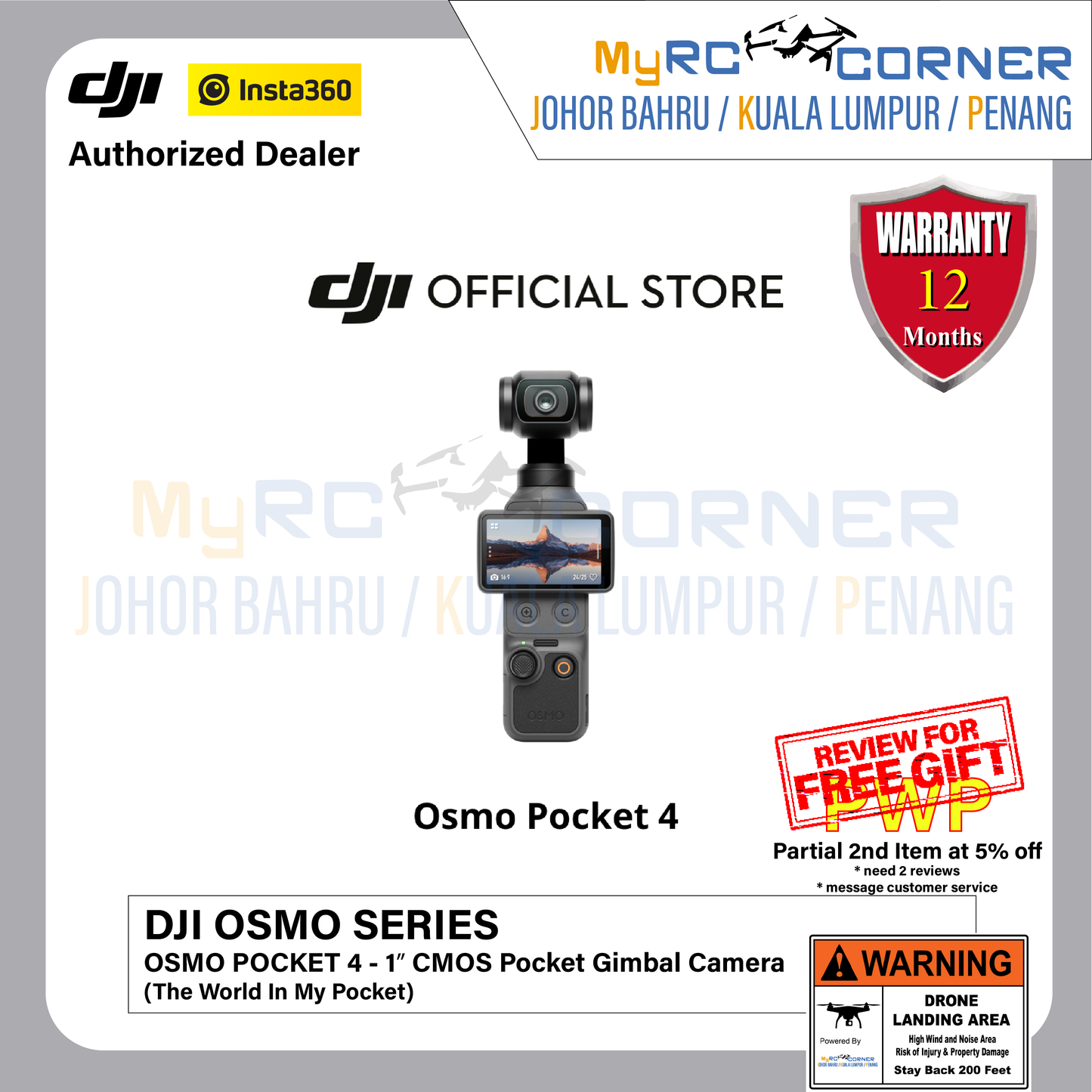 DJI Osmo Pocket 4 - 1" CMOS Pocket Gimbal Camera