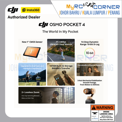 DJI Osmo Pocket 4 - 1" CMOS Pocket Gimbal Camera