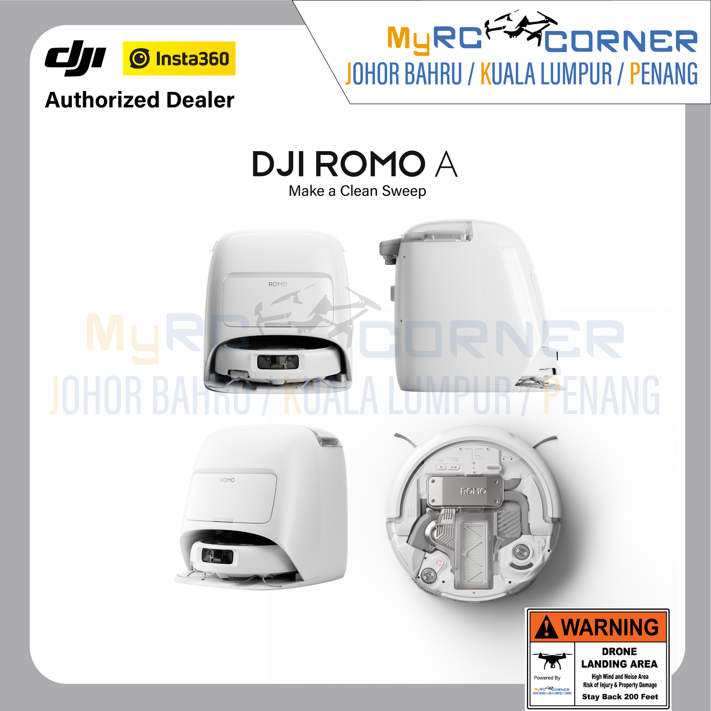DJI ROMO P/A/S (Water Tank Version) - Flagship Robot Vacuum With Advanced Sensing