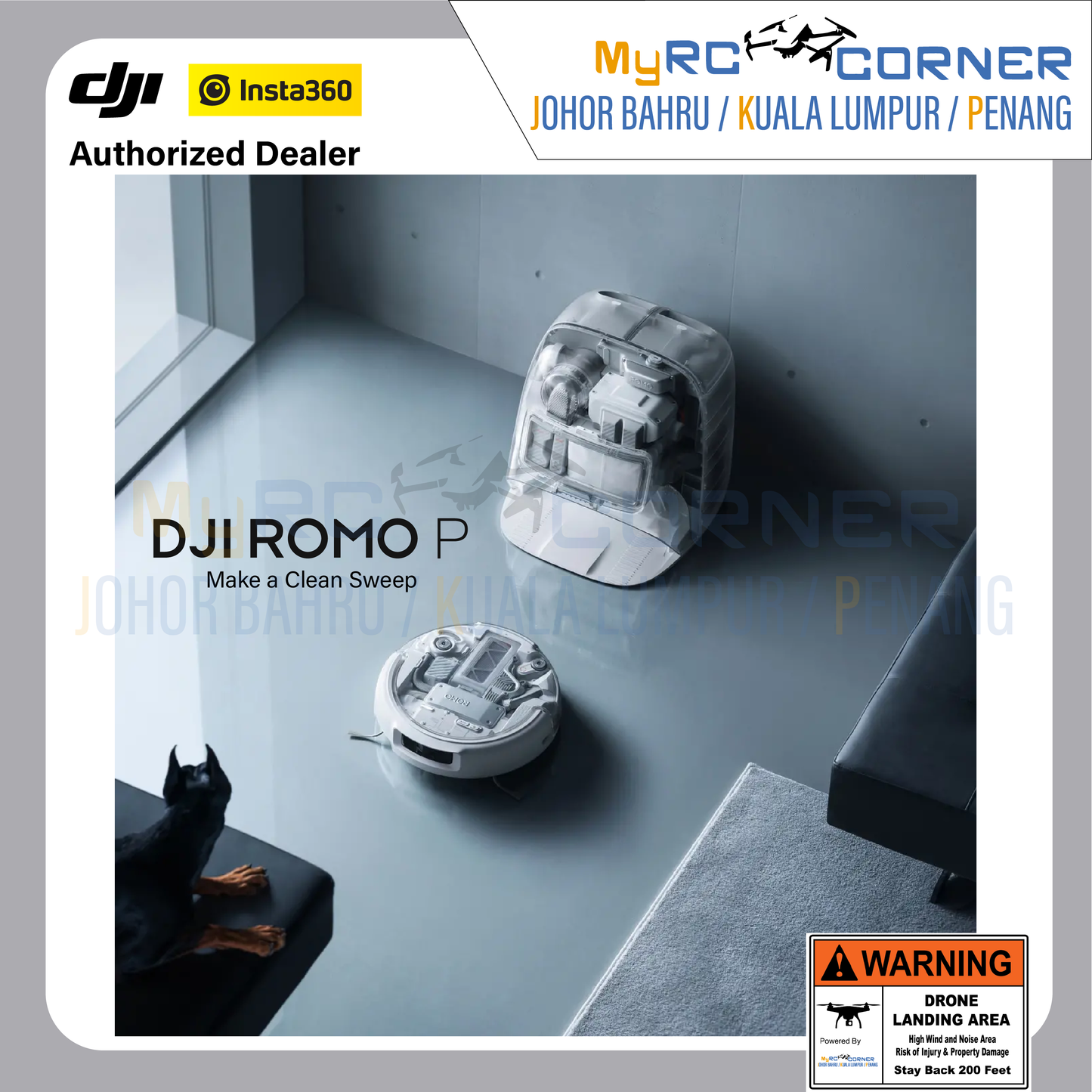 DJI ROMO P/A/S (Water Tank Version) - Flagship Robot Vacuum With Advanced Sensing