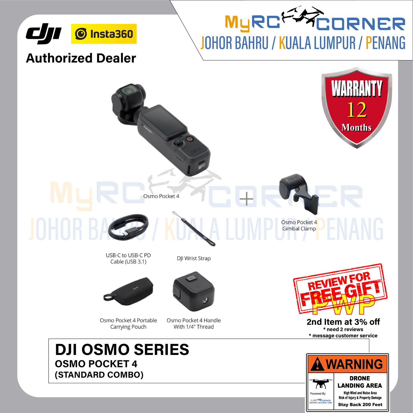 DJI Osmo Pocket 4 - 1" CMOS Pocket Gimbal Camera