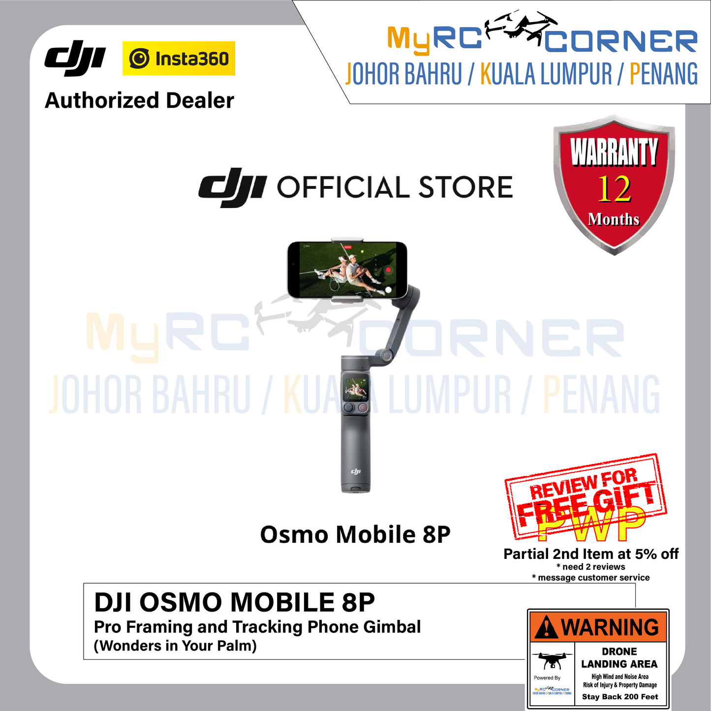 DJI Osmo Mobile 8P – Pro Framing and Tracking Phone Gimbal