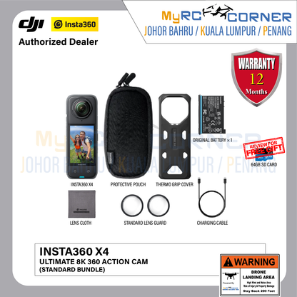 Insta360 X5 / X4 / X3 / One X2 - Waterproof Flagship 8K 360º Action Camera（Official Product & Warranty）