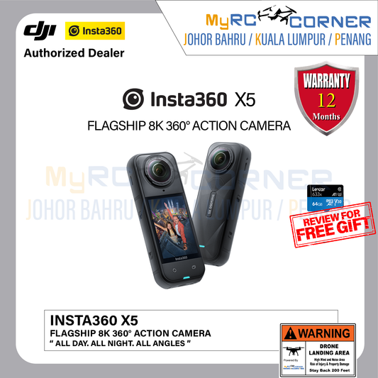 Insta360 X5 / X4 / X3 / One X2 - Waterproof Flagship 8K 360º Action Camera（Official Product & Warranty）