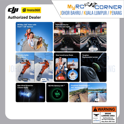 Insta360 X5 / X4 / X3 / One X2 - Waterproof Flagship 8K 360º Action Camera（Official Product & Warranty）