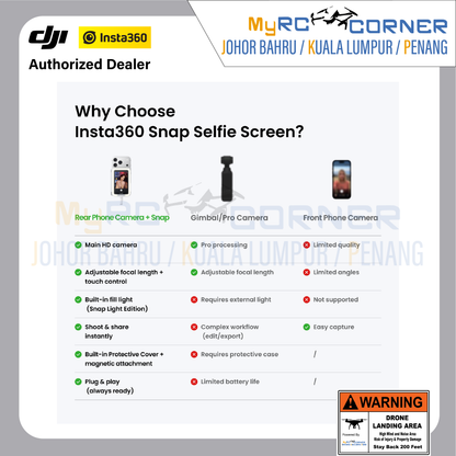 Insta360 Snap - Selfie Screen with Light | Co-developed with AMIRO