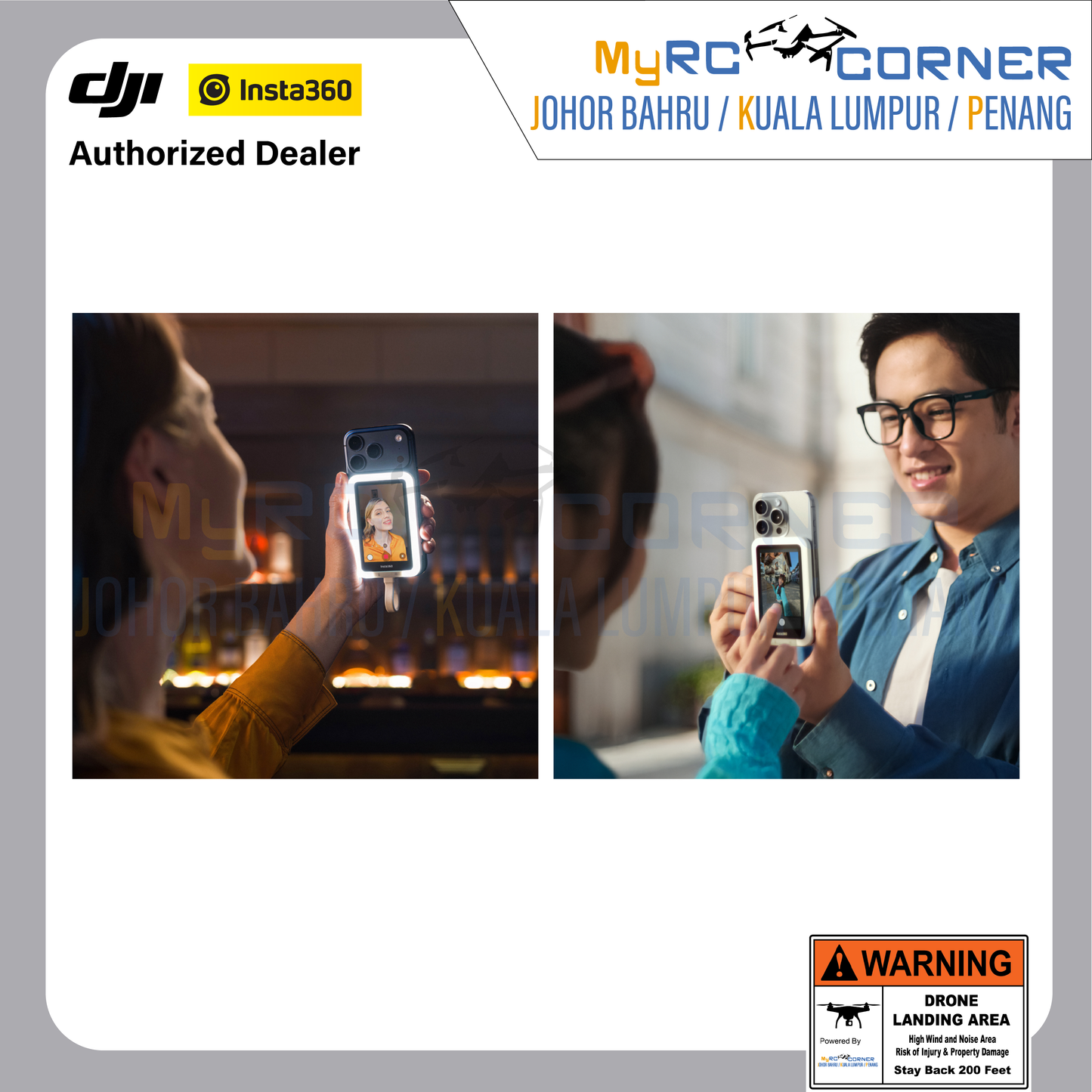 Insta360 Snap - Selfie Screen with Light | Co-developed with AMIRO
